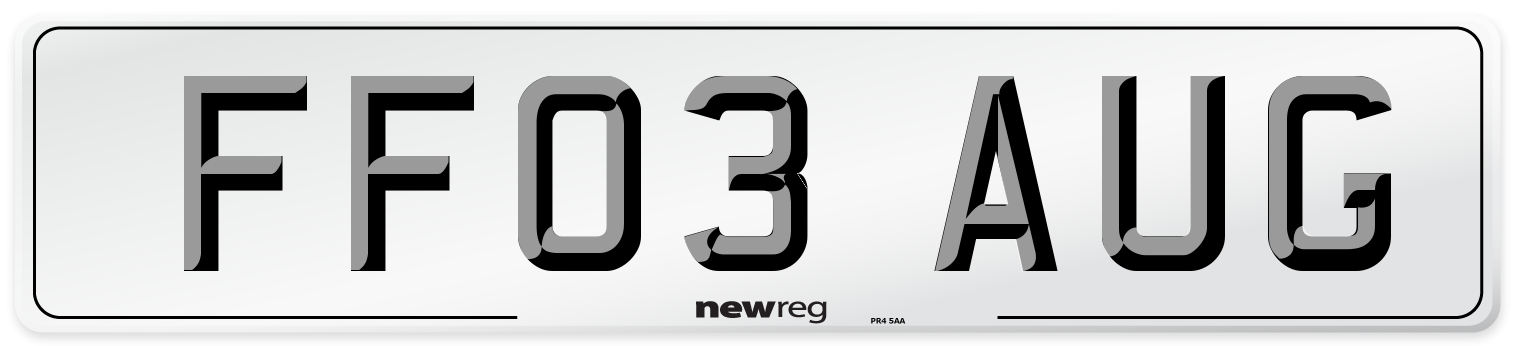 FF03 AUG Number Plate from New Reg